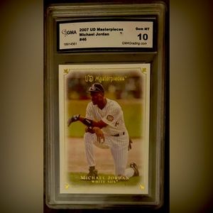 2007 UD Masterpieces MICHAEL JORDAN Card #46 White Sox HOF Graded Gem Mint 10